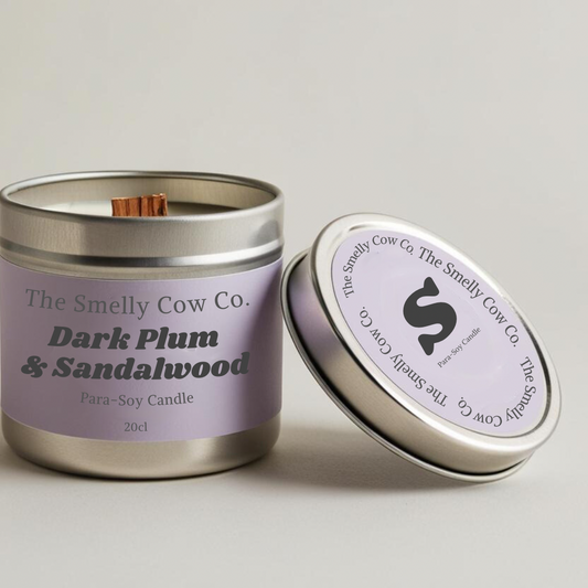 Dark plum & sandalwood wood wick candle