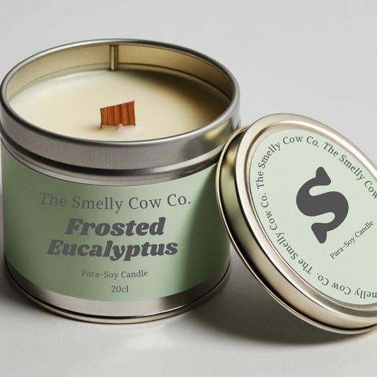 Frosted eucalyptus wood wick candle